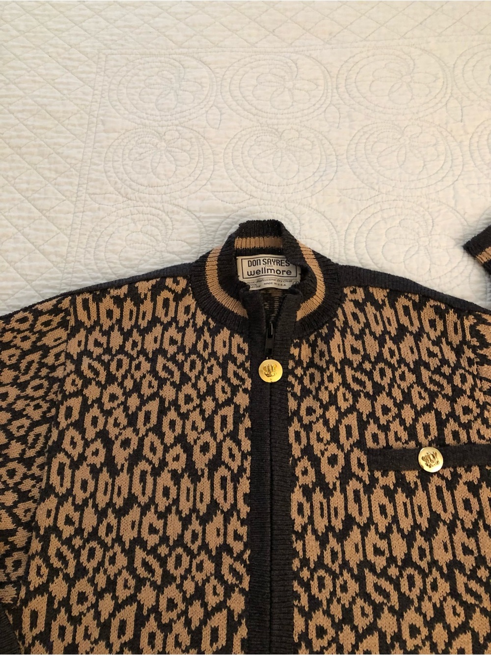 Vintage Don Sayres for Wellmore zip up cardigan sweater. Size small-medium. - Picture 2 of 8